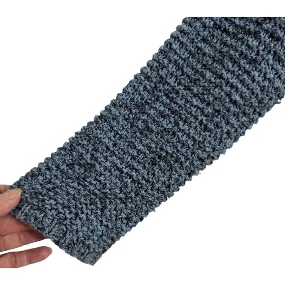 J. JILL Pure Jill V Neck Cotton Elliptical Hem Tunic Sweater Blue Soft Knit - Picture 5 of 9